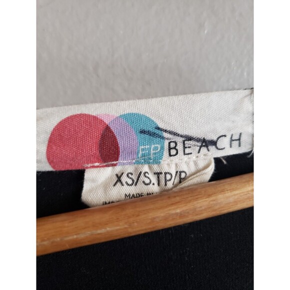 FP Beach Tunic Dress Women's XS Black Oversized Soft Flowy Side Slit - Picture 2 of 7